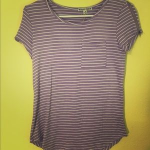 Purple and white striped t shirt